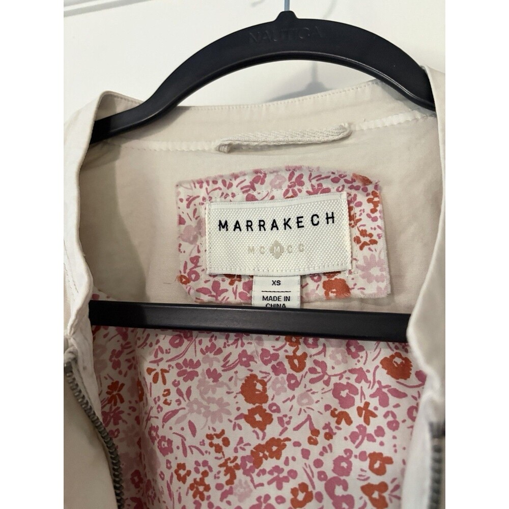 Marrakech Anthropologie Cropped Utility Bomber Jacket XS EUC Beige Lightweight - Picture 3 of 9